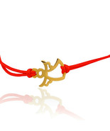 Kabbalah Red String Bracelet 14k Solid Gold Angel Charm Luck Protection - £76.52 GBP