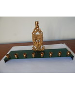 Vintage Brass Metal Israel Judaica Menorah Enamel on Metal - $17.54 CAD