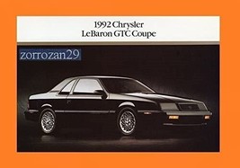 1992 Chrysler Le Baron Gtc Coupe Color Post Card - Factory Original - Usa - Great - £5.99 GBP