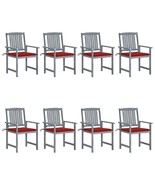  Patio Chair Set of 8 Gray Solid acacia wood Standard Durable - $16,122.84 MXN