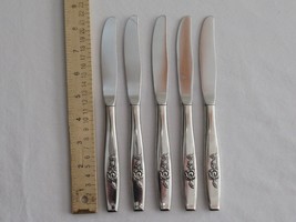 Lot 5 Oneida Stainless Steel SSS Flatware OUR ROSE Dinner Knives Knife S... - £13.54 GBP