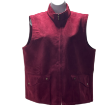 TALBOTS Women&#39;s Vest Faux Suede Red Size L - £21.51 GBP
