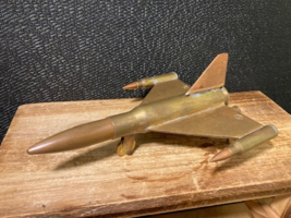 VINTAGE TRENCH ART BRASS/Copper (WITH BRASS BULLET Casings) Fighter Jet - $27.36 CAD