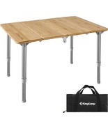Kingcamp Lightweight Stable Folding Camping Table Bamboo Outdoor Folding... - £64.49 GBP
