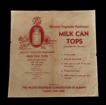 Vtg Moore Bros Albany NY Ephemera KVP Genuine Vegetable Parchment Milk C... - $14.99