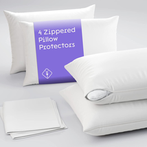 Niagara 4 Pack of Pillow Protectors with Zipper, Queen Size, Effective Dust Prot - £20.31 GBP