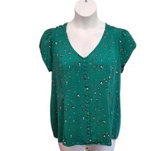 Torrid Womens Plus Size 2 Emerald Green Stretch Challis Lace Up Back Cap Sleeve  - £9.48 GBP