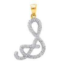 10kt Yellow Gold Womens Round Diamond Initial S Letter Pendant 1/5 Cttw - £189.64 GBP