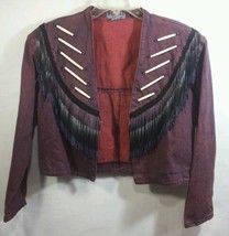 Wanted! Brand by Beads Beautiful Cropped Western Jacket in purple denim ... - £64.62 GBP