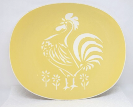 Harkerware Serving Platter EMBOSSED ROOSTER Yellow 9.75x11.5 Clock O’ The Morn - £17.26 GBP