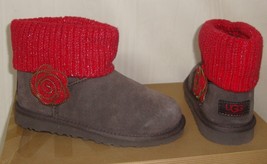 UGG Southern Belle Brown Red Cuff Mini Boots KIDS Size US 13 NEW - £54.43 GBP