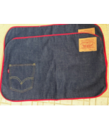 Set of 2 Rare Vintage 1970s Levi&#39;s 501 blue jean Placemats with Pockets - $29.69
