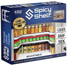 Spicy Shelf 3.0 - Expandable 2 Tiered Spice Rack Organizer for Cabinet &amp; Pantry  - $50.99