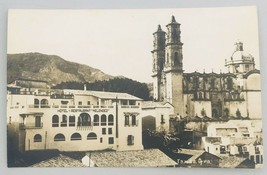 VTG 1940&#39;s RPPC Church of Santa Prisca de Taxco &amp; Melendez Hotel Mexico Postcard - £14.78 GBP