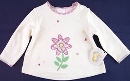 NWT All Mine Infant Girl&#39;s LS Pale Pink Appliqued Flower Swing Top, 6-9 ... - $167.23 MXN