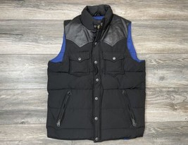 Penfield Down Vest With Leather Trim | Black Color | Size Small | 60/40 - £43.63 GBP