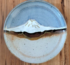 Vtg Kenneth Merril 1990&#39;s Art Pottery Ceramic Bowl Mountain Scene Oregon - £46.35 GBP