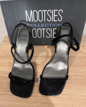 Mootsies Tootsies Square Toe Black Beaded Sandals Women&#39;s Size 8- pre-owned - £14.53 GBP