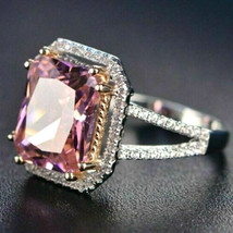 3.0Ct Finto Zaffiro Rosa Diamante Anniversario Fidanzamento 925 Argento Sterling - £159.48 GBP