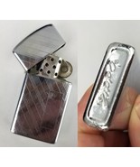 vintage Zippo lighter 1972 slim argyle stripe NEVER ENGRAVED! - $595.69 MXN