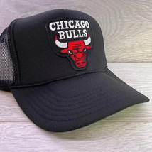 New Chicago Bulls Black Hat 5 Panel High Crown Trucker Snapback Chi Town - £18.25 GBP