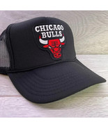 NEW CHICAGO BULLS BLACK HAT 5 PANEL HIGH CROWN TRUCKER SNAPBACK CHI TOWN - £18.35 GBP