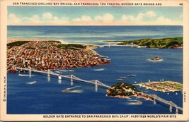 California San Francisco Oakland Bay Bridge 1939 World&#39;s Fair Vintage Po... - £5.97 GBP