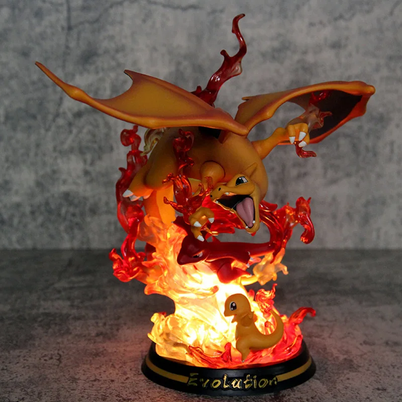 Pokemon Fire-breathing Dragon Luminous Anime Figure Large Cartoon Dolls Around - £59.39 GBP+