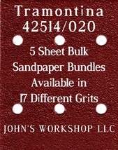 Tramontina 42514/020 - 1/4 Sheet - 17 Grits - No-Slip - 5 Sandpaper Bulk Bundles - £3.97 GBP