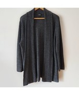 Eileen Fisher 100% Merino Wool Gray Marbled Open Front Cardigan Sweater ... - $109.41 CAD