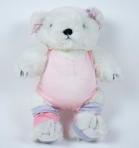 GORHAM WHITE BALLERINA BALLET TEDDY BEAR 1985 PLUSH STUFFED ANIMAL PINK ... - £7.34 GBP