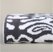 Kashwere Damask Slate Gray and White Throw Blanket - £143.88 GBP