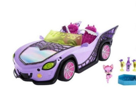 Monster High Toy Car Ghoul Mobile With Pet &amp; Accessories Purple Convertible Car - £34.89 GBP