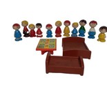 Vintage 11 Samsonite Little People Toys lot / Plastic Children- Bed &amp; Table - $19.40