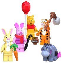 5pcs/set Disney Winnie the Pooh Tigger Rabbit Eeyore Piglet Custom Minifigures - £10.97 GBP