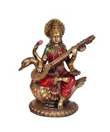 Göttin Maa Saraswati Idol sitzt auf Hans, Göttin des Wissens, Statue - £80.57 GBP
