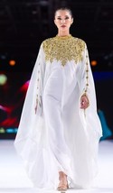 Moroccan Eid Sale Dubai Farasha Ramzan Dress Georgette Ramzan Long Kafta... - $75.00