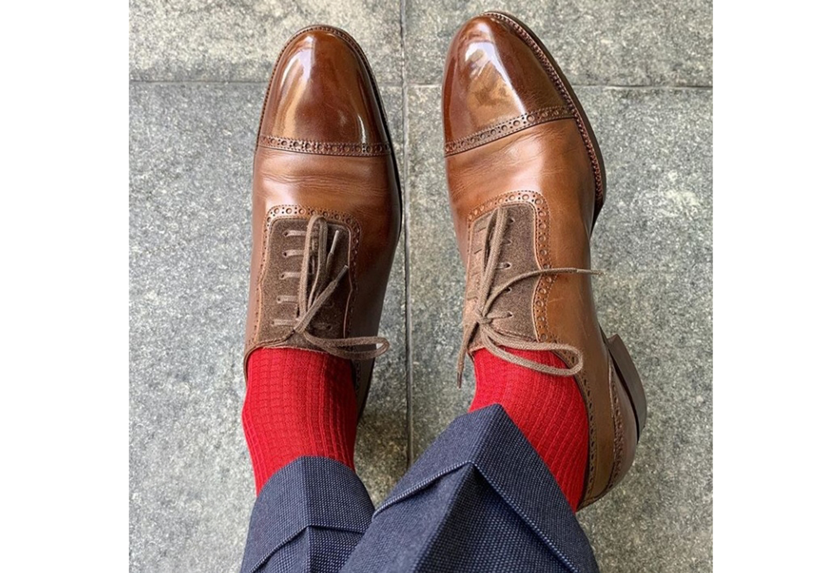 Handmade Cap Toe Brogue Leather Suede Shoes, Men's Lace Up Brown Stylish Shoes
