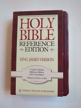 Holy Bible KJV Reference Edition Red Letter Nelson 2005BG Burgundy Leather New - £33.57 GBP