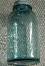 Vintage Ball Perfect Mason #2 Half Gallon Blue Canning Jar With Zinc Lid - £21.23 GBP