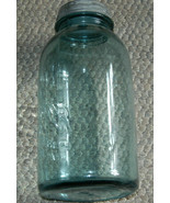 Vintage Ball Perfect Mason #2 Half Gallon Blue Canning Jar With Zinc Lid - £21.17 GBP