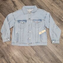 New No Boundaries Women's Oversized 100% Cotton Light Wash Denim Jacket ... - $13.84