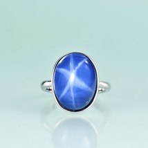 12x16 Big Oval Lab Star Sapphire Bezel Setting Rings 925 Sterling Silver Classic - £59.20 GBP
