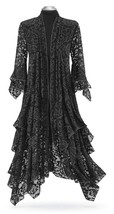 XL STEVIE NICK&#39;S LACE BLACK  ARTDECO GYPSY BOHEMIAN DELUXE DUSTER - £191.33 GBP