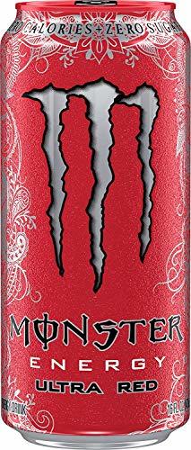 Monster Energy Ultra Zero Sugar Energy Drinks 16 ounce cans Ultra Red, 6 Cans - $26.99