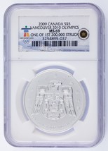 2009 Canada Argento $5 Vancouver Olimpiadi 2010 Valutato Da NGC Come MS-69 - £56.83 GBP