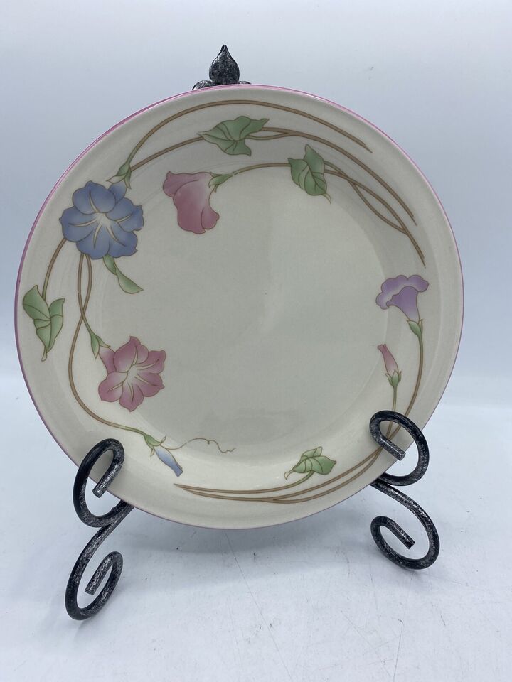 Individual Salad Plate Primavera by SANGO Pink Blue Morning Glories Widt... - $7.91