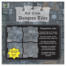 Role 4 Initiative Dry-Erase Dungeon Tiles Graystone: 5&quot; Square (36) - £36.87 GBP