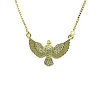 Holy Spirit Pendant Necklace 18 Inches Length 18K Gold Plated Chain Gift - $16.83