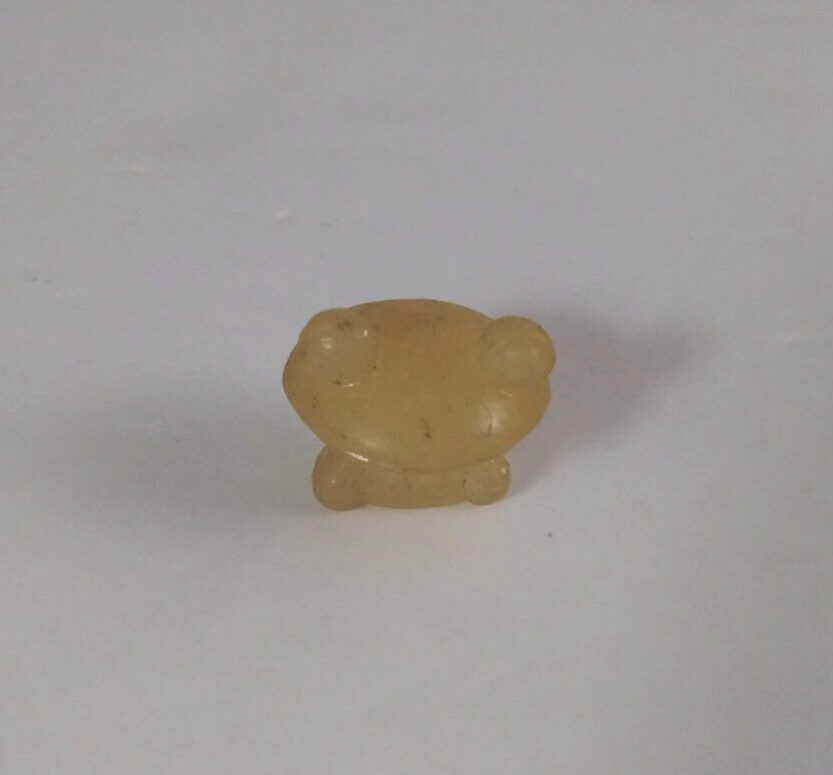 Vintage Squishy Pale Yellow Frog .75&quot; Vending Machine Toy Pencil Topper - $3.87